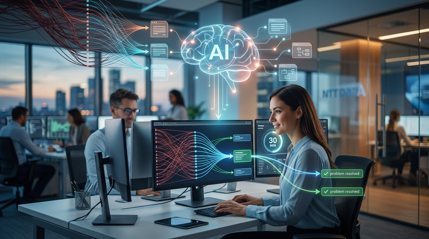 A business owner using a laptop to analyze technical data with AI assistance